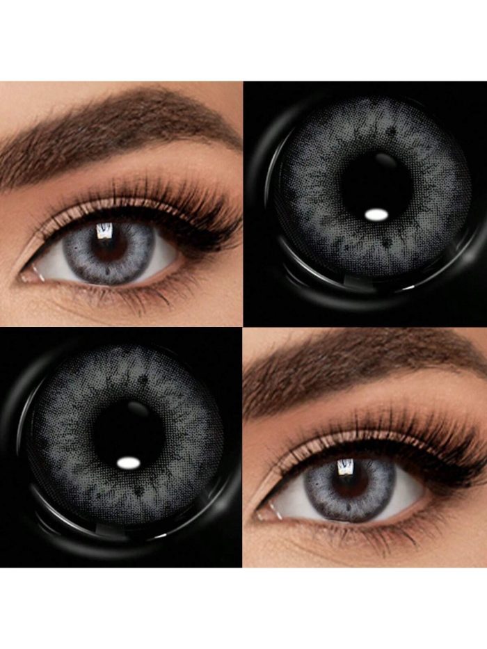 1 Pair Grey Soft Colored Contact Lenses 42% Water Content 1 Year Disposable - Image 2
