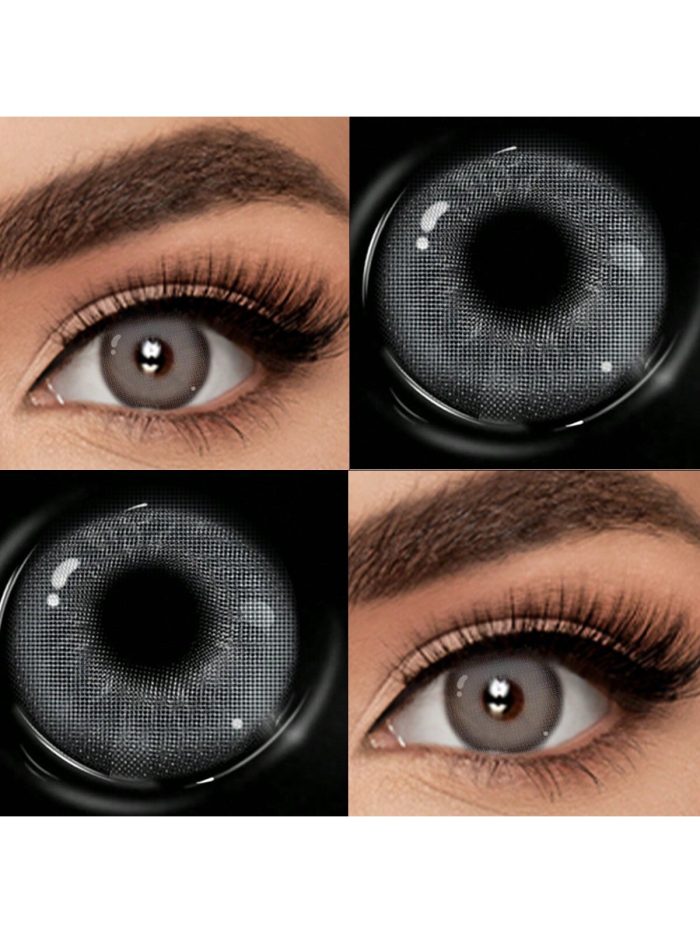 1 Pair Grey Top Soft Colored Contact Lense 1 Year Disposable 2 Pieces Lenses - Image 2
