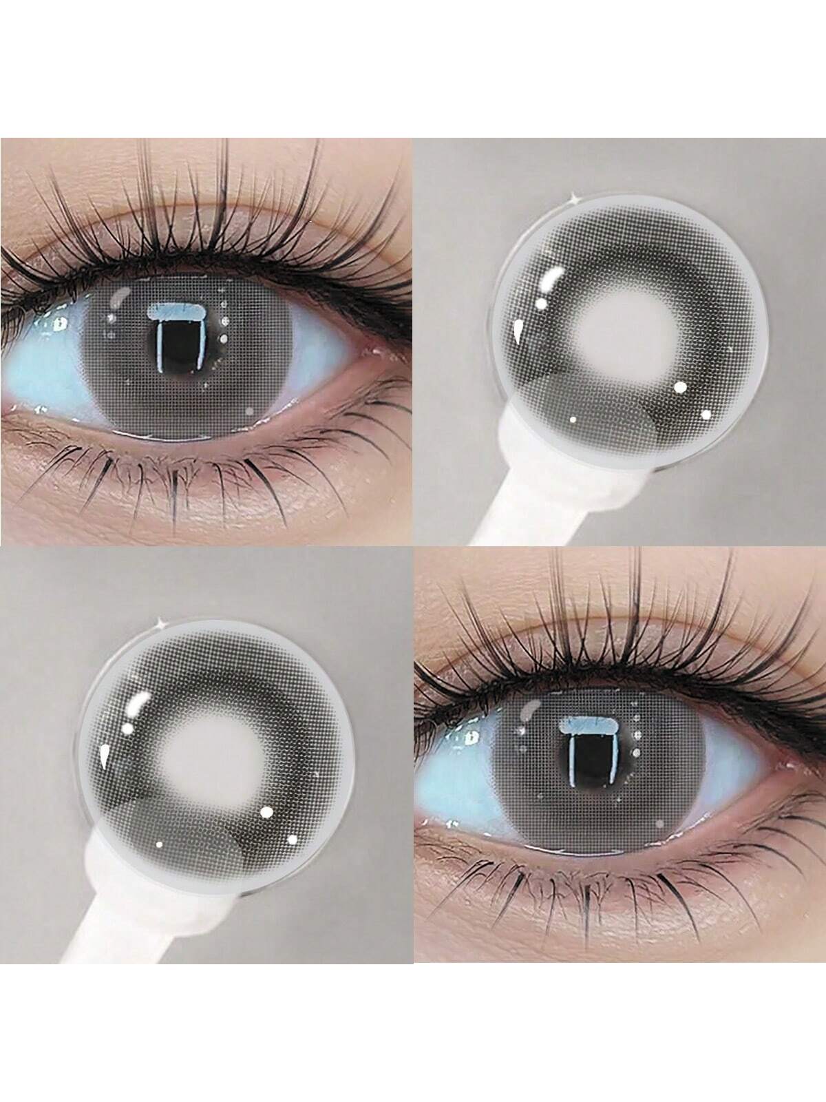 1 Pair Grey Top Soft Colored Contact Lense 1 Year Disposable 2 Pieces Lenses - Image 3