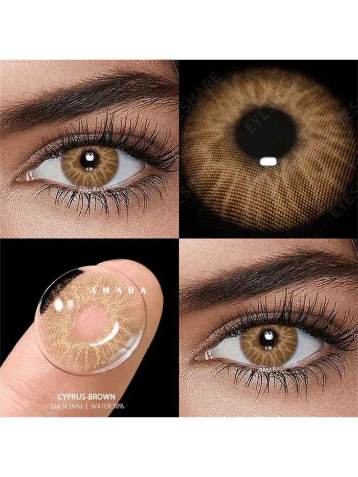 1 Pair Natural Color Lens Eyes Color Cosmetic Contact Brown Colored Lenses
