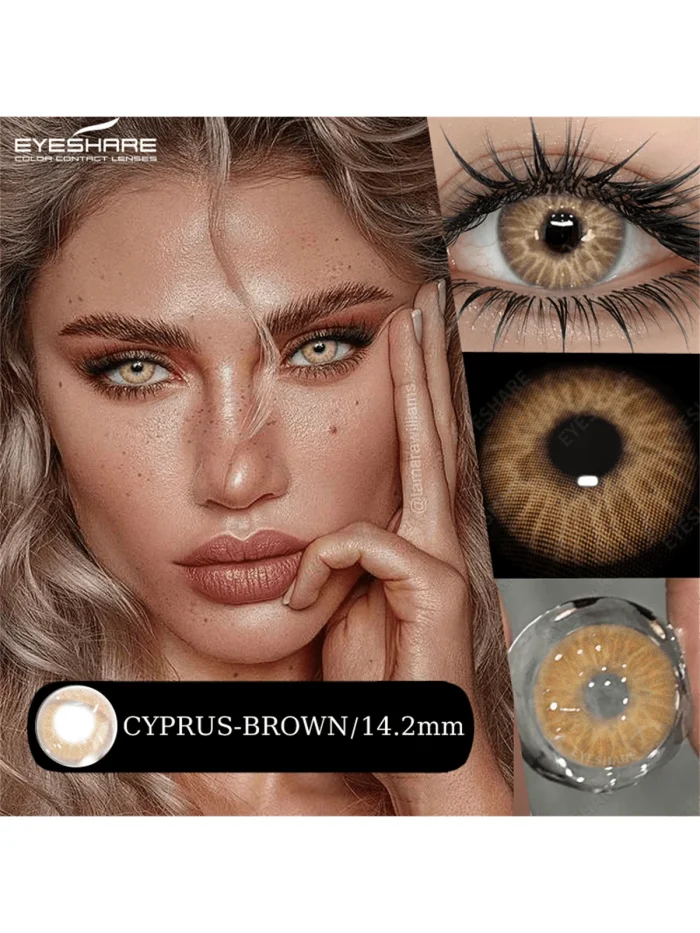 1 Pair Natural Color Lens Eyes Color Cosmetic Contact Brown Colored Lenses - Image 2