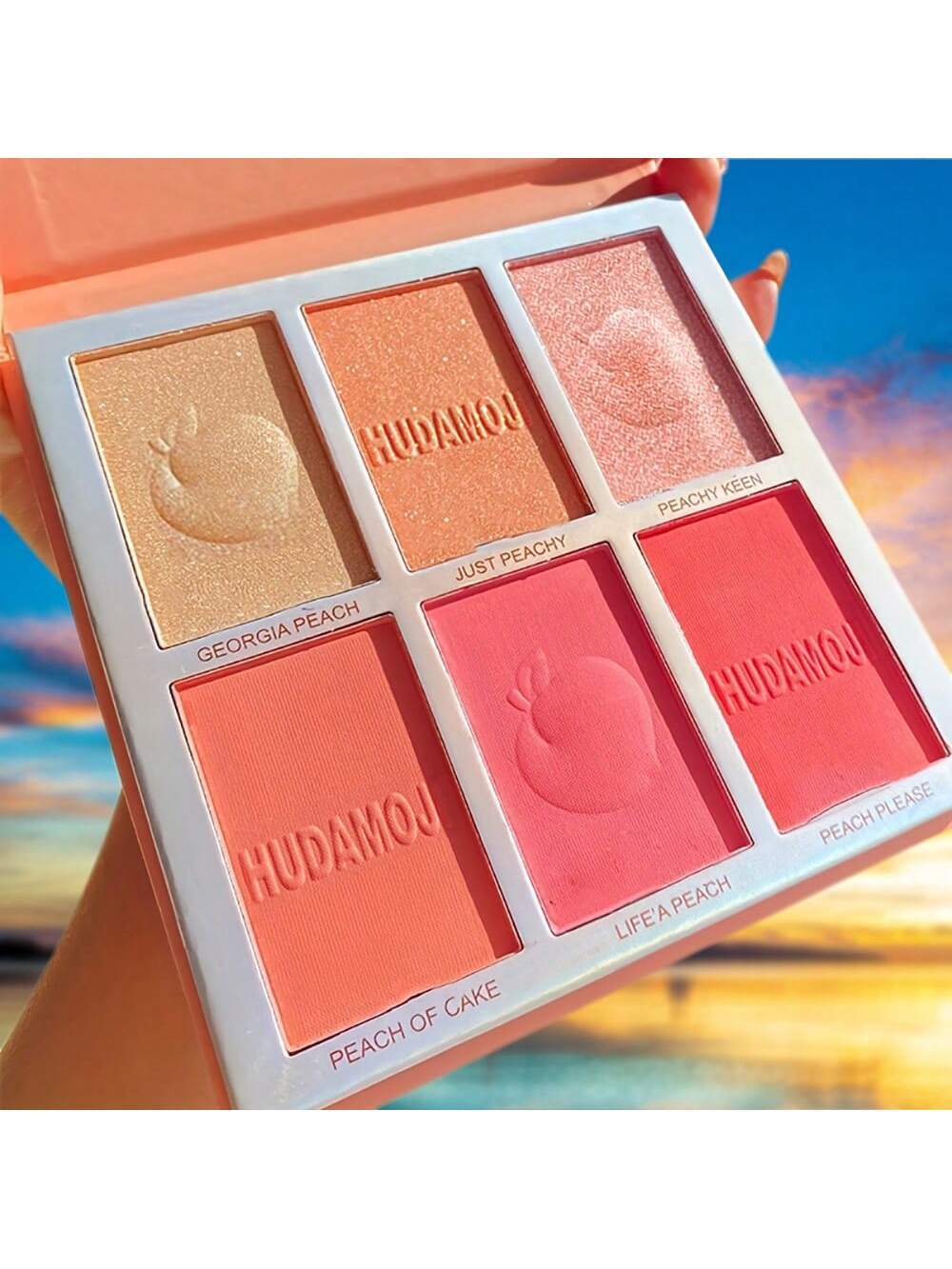 1 Pc Six Color Powder Blusher Highlight Eye Shadow Plate Face Contour Brightening And Modifying Palette