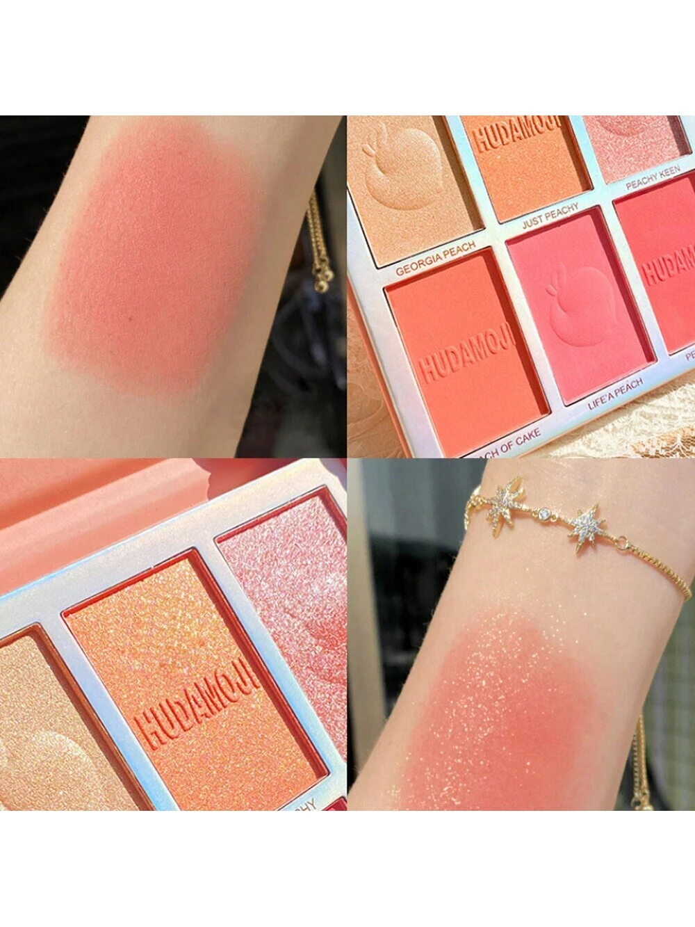 1 Pc Six Color Powder Blusher Highlight Eye Shadow Plate Face Contour Brightening And Modifying Palette - Image 3