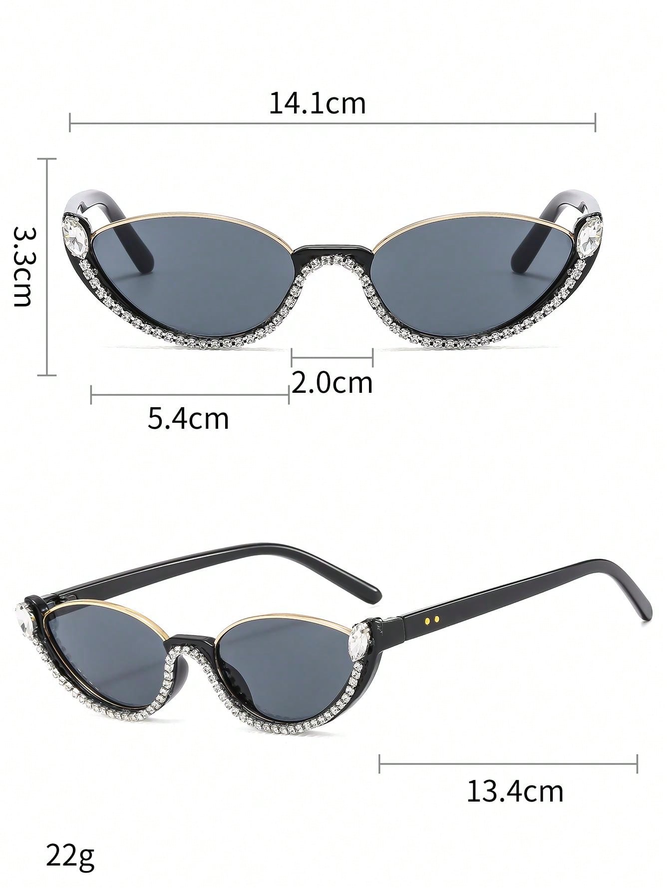 1pc Women's Cat Eye Shaped Sunglasses, Fashionable Pc Frame With Rhinestone - Image 4