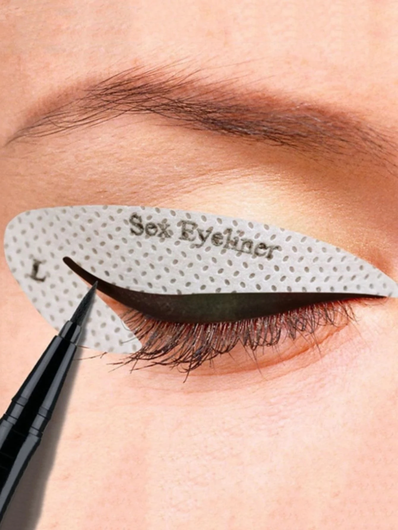 4pcs/set Eye Makeup Stencil Template Card, Eyeshadow Liner Sticker Cosmetic Tool