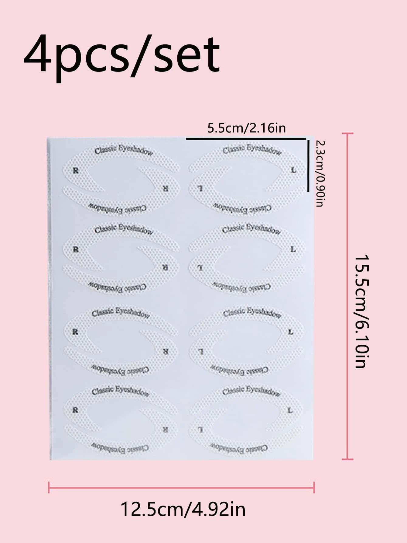 4pcs/set Eye Makeup Stencil Template Card, Eyeshadow Liner Sticker Cosmetic Tool - Image 6