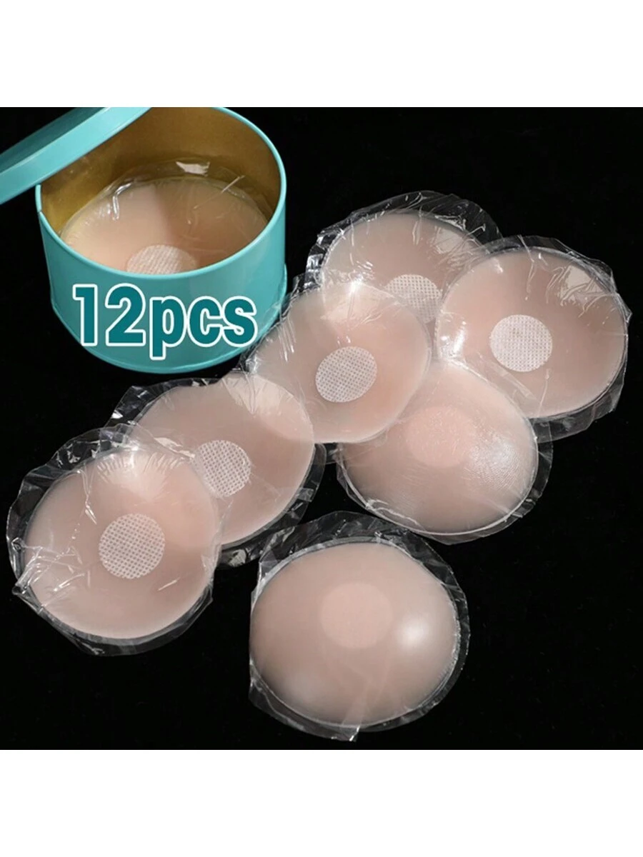 6/12pcs With Box, Nude Feeling, Silicone Breast Lift Tape, Anti-slip, Strapless And Reusable Women Breast Invisibility Cover, Silicone Nipple Cover - Image 3
