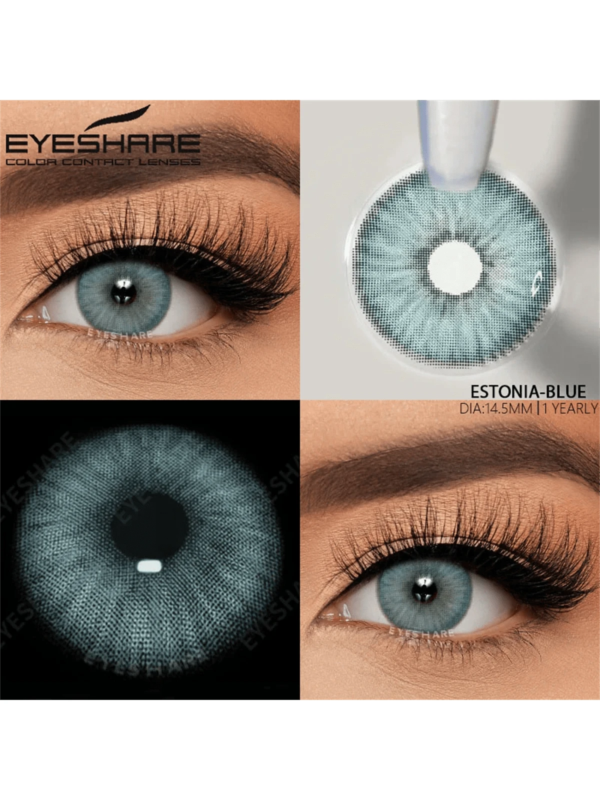 Eyeshare New Color Contact Lens Eye Contact Lenses Natural Look Contacts Blue