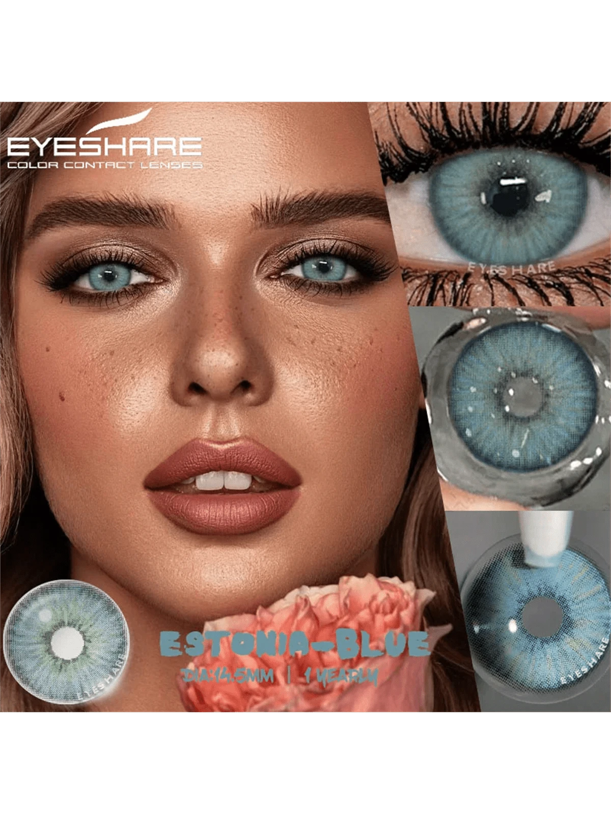 Eyeshare New Color Contact Lens Eye Contact Lenses Natural Look Contacts Blue - Image 2
