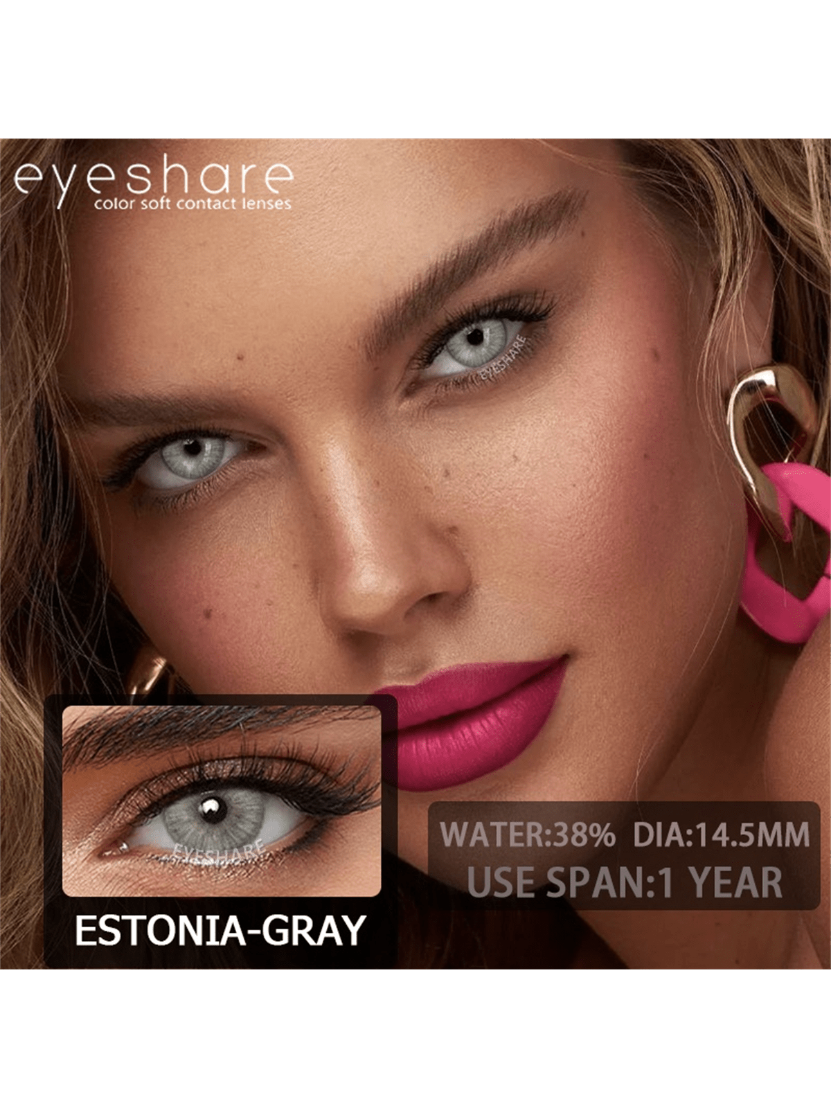 Eyeshare New Color Contact Lens Eye Contact Lenses 1 Pair Grey Lense Yearly Use Eye - Image 5