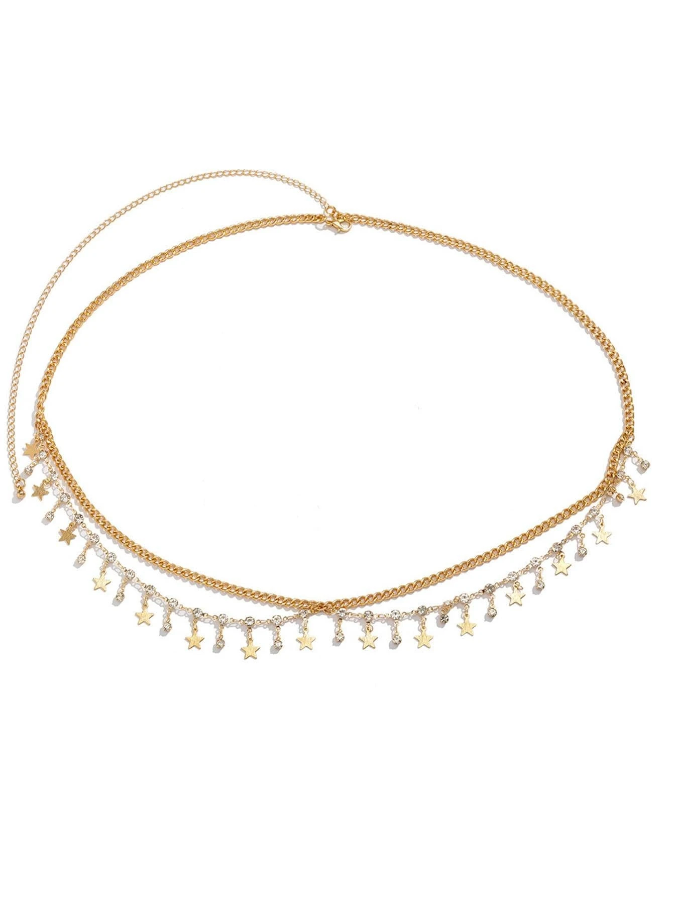 Rhinestone Decor Tassel Charm Waist Chain - Image 3