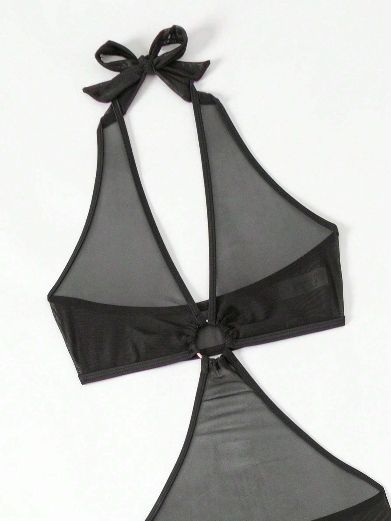 SHEIN Swim BAE Hollow Out Halter Neck Cover Up Shirt (without Swimwear) - Image 3