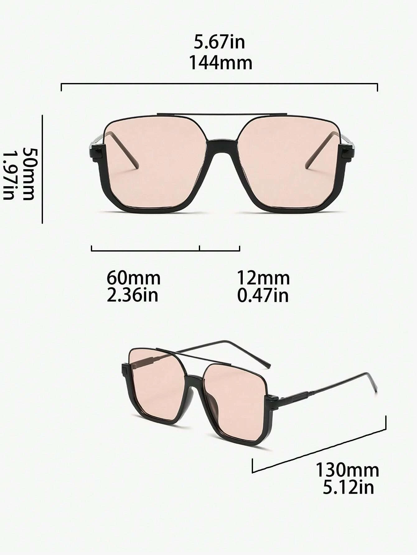 1Pair Women Top Bar Geometric Frame Tinted Lens Fashion Glasses For Daily Life Decoration - Image 3
