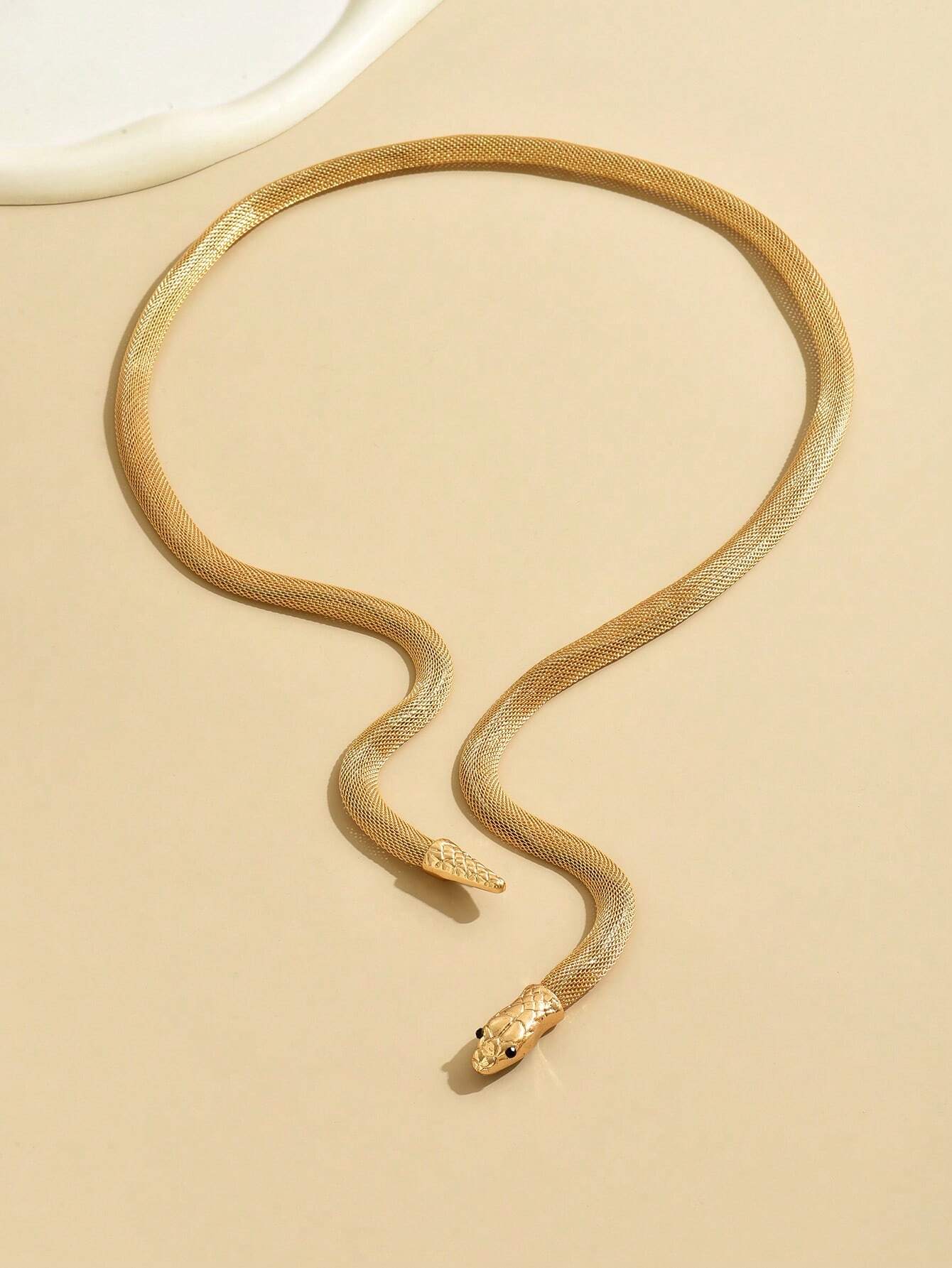 1pc Autumn & Winter Metallic Snake Wrapped Necklace Suitable For Daily Wear - Image 4