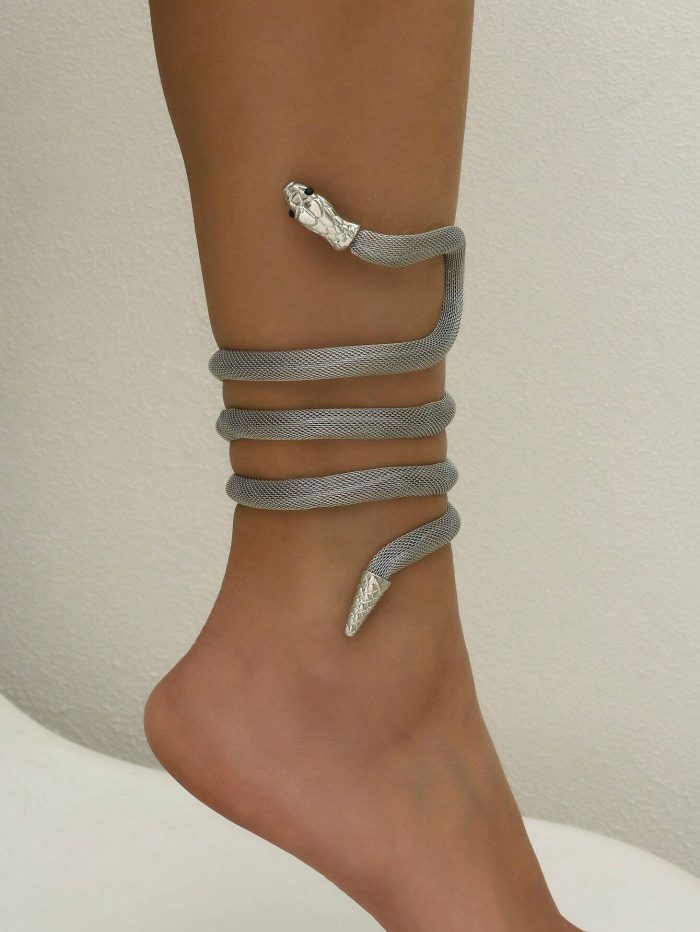 1pc Metallic Coiled Snake Ankle Bracelet