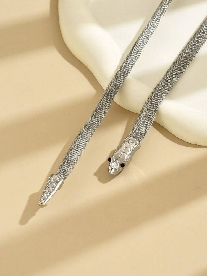 1pc Metallic Coiled Snake Ankle Bracelet - Image 3