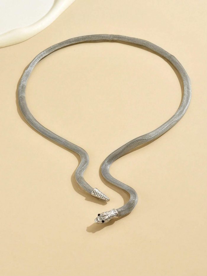 1pc Metallic Coiled Snake Ankle Bracelet - Image 4