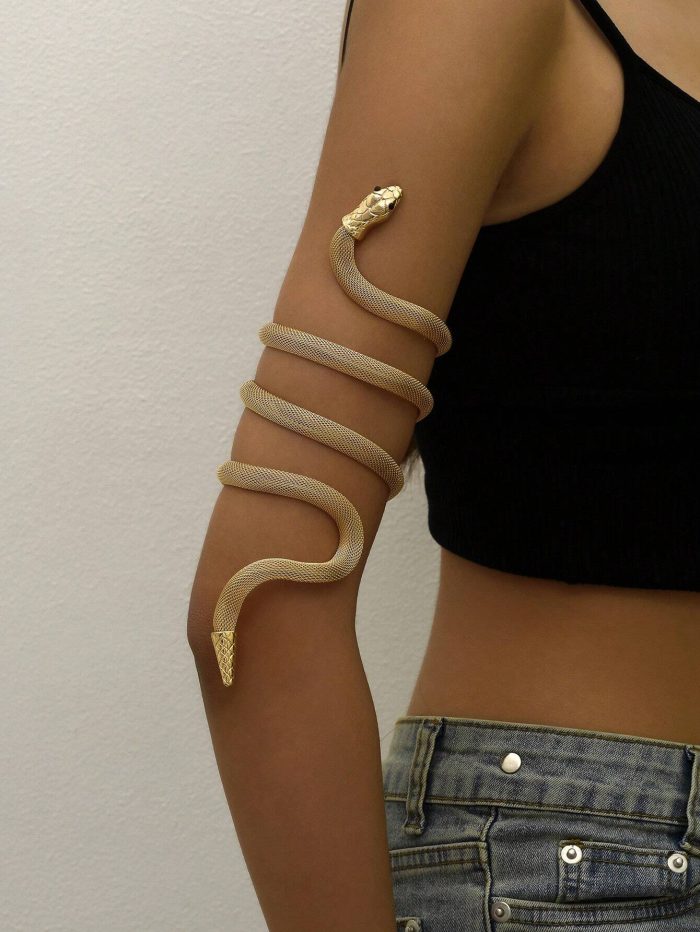 1pc Metallic Coiled Snake Anklet - Image 2