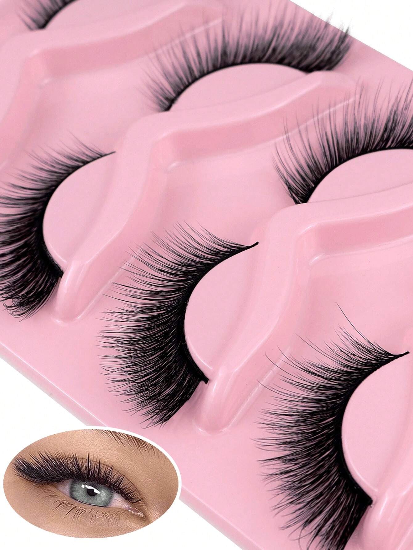 5 Pairs Cat Eye Lashes, Eye Tail Lengthened Fluffy False Eyelashes, Faux Mink Eyelashes - Image 2