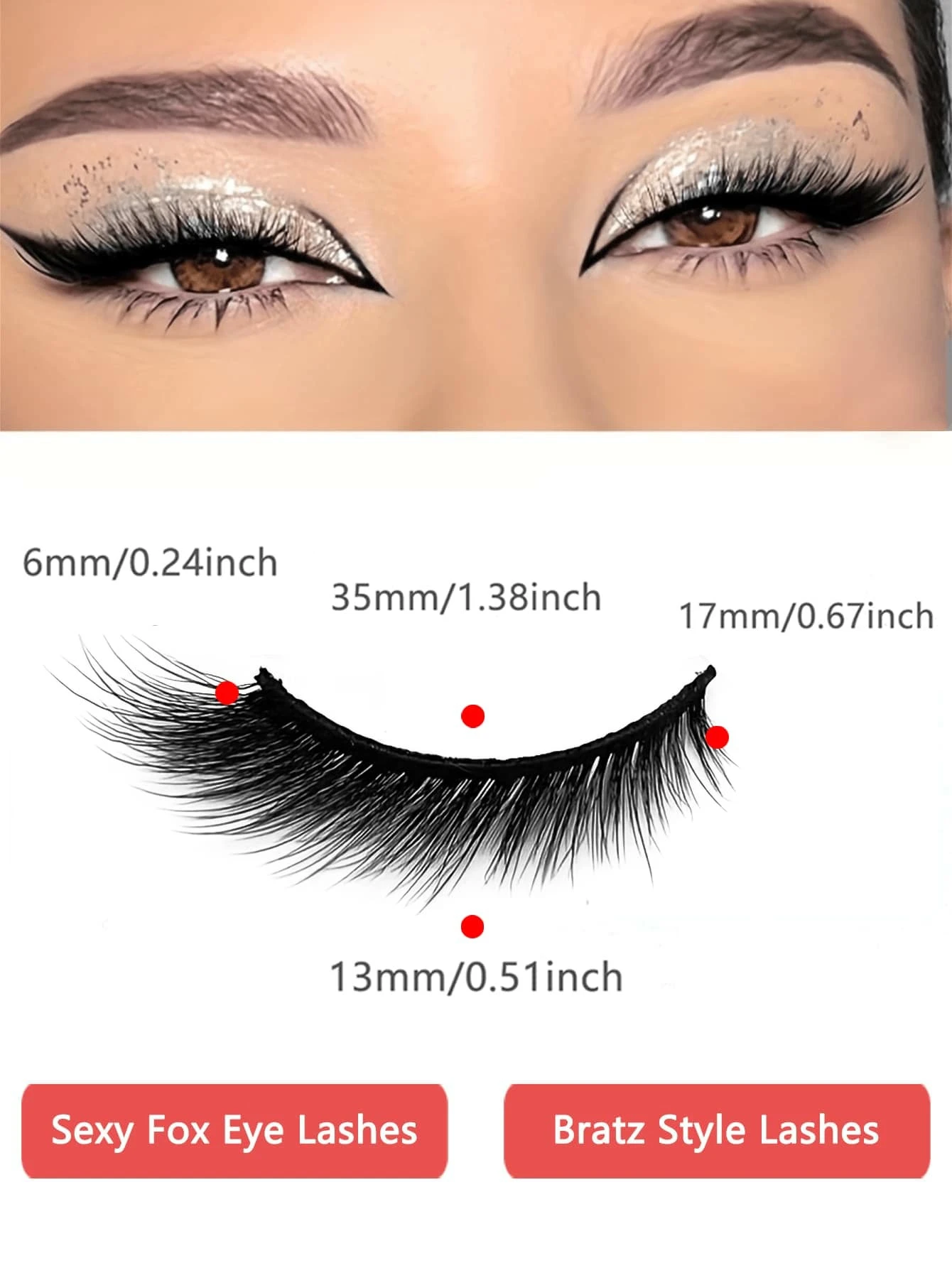 5 Pairs Cat Eye Lashes, Eye Tail Lengthened Fluffy False Eyelashes, Faux Mink Eyelashes - Image 3