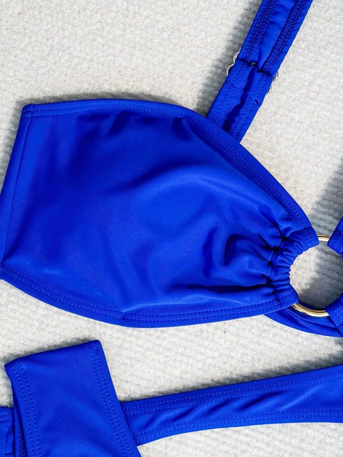 Elegant Sexy Hollow Out One Shoulder Bikini Swimsuit Set - Image 6