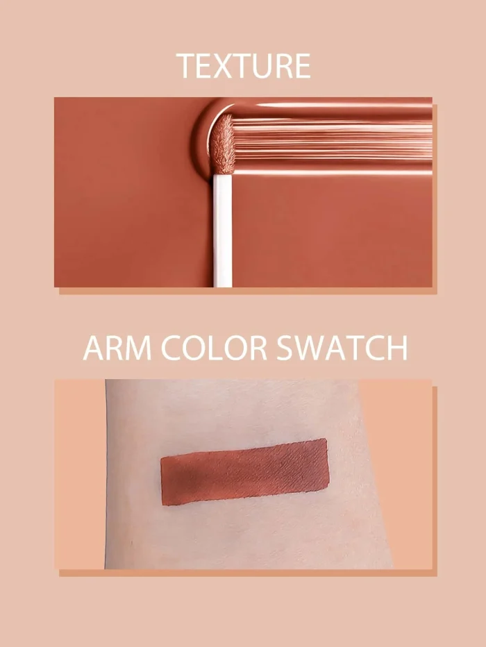 Liquid Lipcolor,Long-Wearing Matte Lip Gloss 04 Rust Brown - Image 2