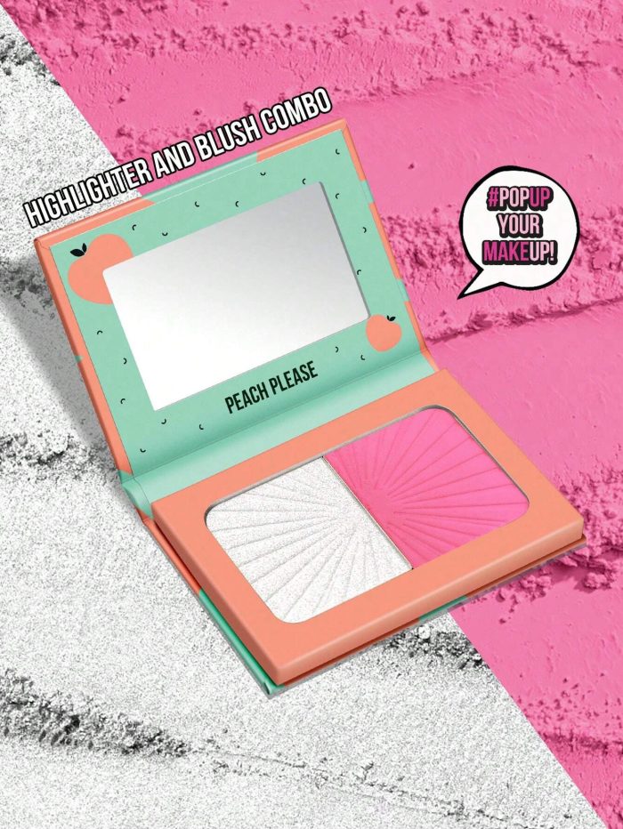 MissIyn Fruity Beauty Strobing Highlighter & Highlighter Set, Shimmery Metallic Finish Brilliant White+Pink - Image 2