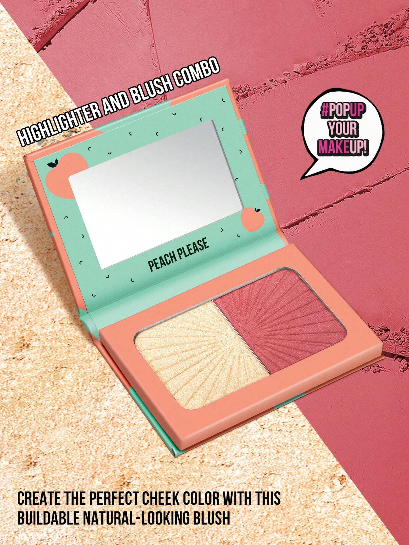 MissIyn Fruity Beauty Strobing Highlighter &  Highlighter, Soft Powder, Easily Blended, Pigmented Soft Powdery  Shimmery Metallic Finish CHAMPAGNE GOLD+STRAWBER - Image 2