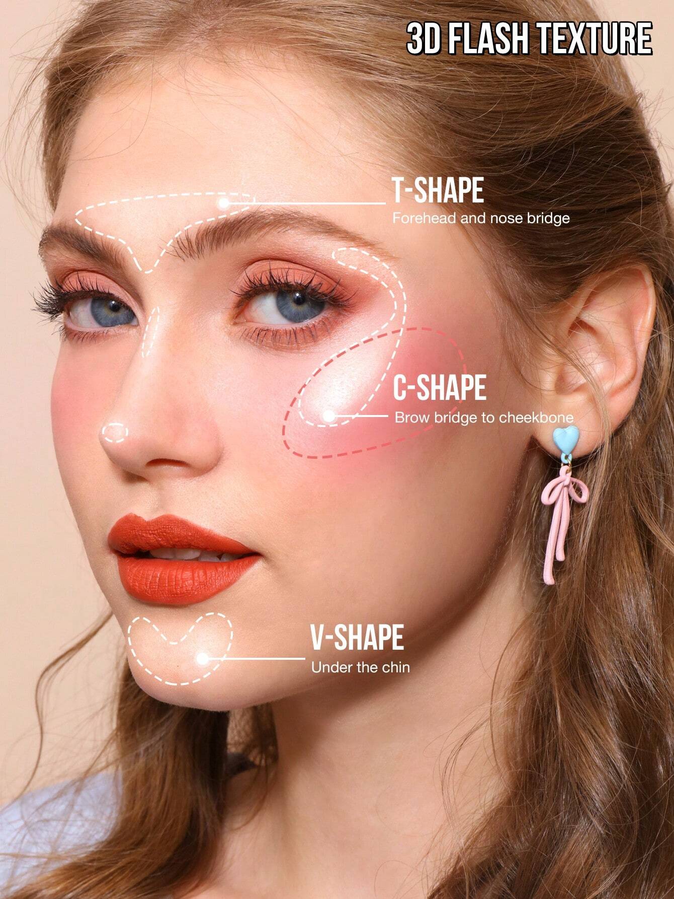 MissIyn Fruity Beauty Strobing Highlighter &  Highlighter, Soft Powder, Easily Blended, Pigmented Soft Powdery  Shimmery Metallic Finish CHAMPAGNE GOLD+STRAWBER - Image 5