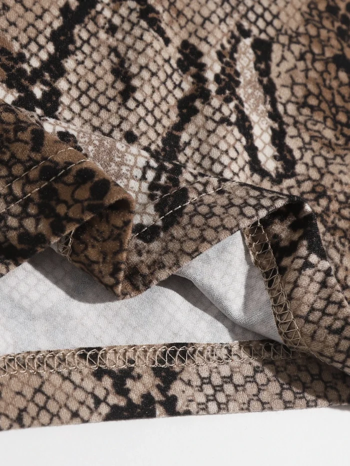 SHEIN Essnce One Shoulder Snakeskin Print Top - Image 4