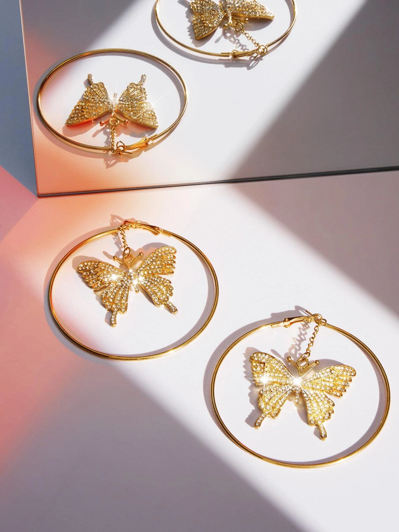 SHEIN SXY Rhinestone Butterfly Decor Earrings - Image 2