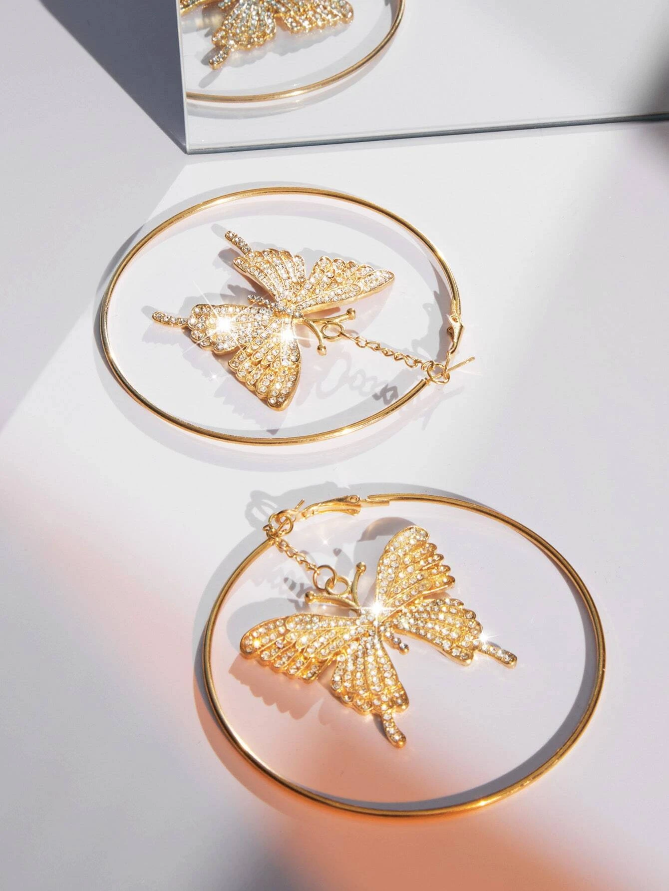 SHEIN SXY Rhinestone Butterfly Decor Earrings - Image 4