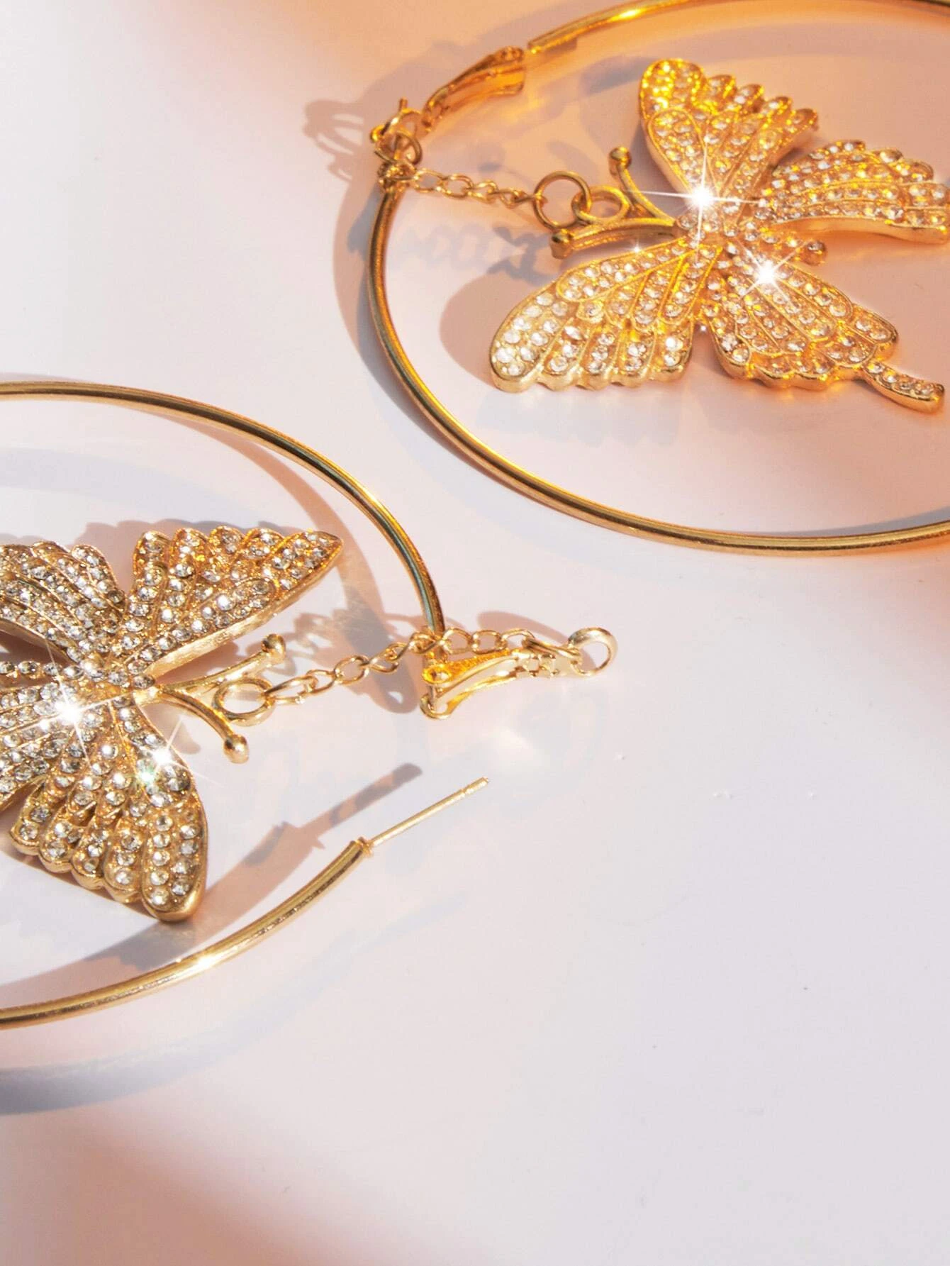 SHEIN SXY Rhinestone Butterfly Decor Earrings - Image 5