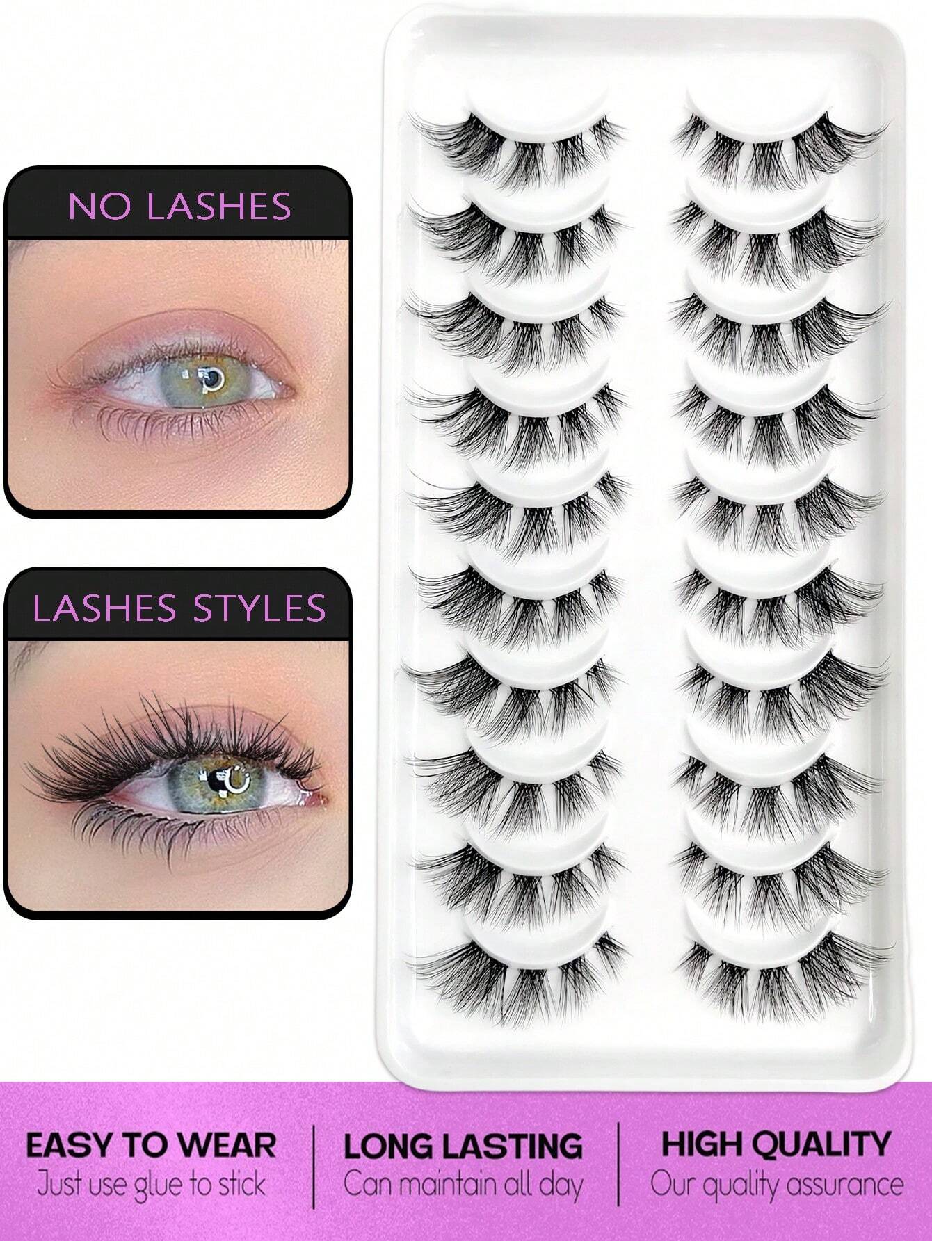 10 Pairs+10 Pairs Sell Well Suit Natural Looking Cluster False Eyelashes. - Image 2