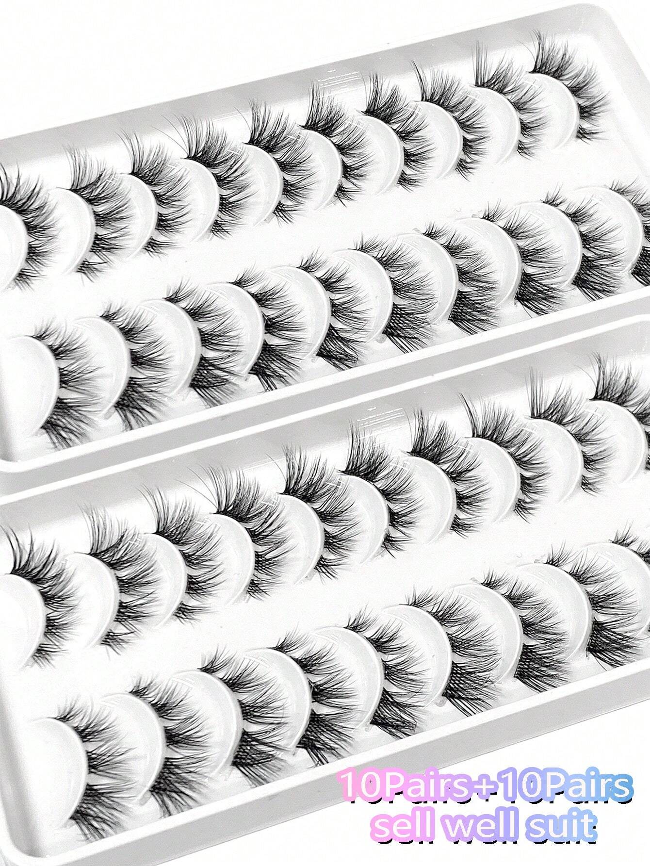 10 Pairs+10 Pairs Sell Well Suit Natural Looking Cluster False Eyelashes. - Image 3