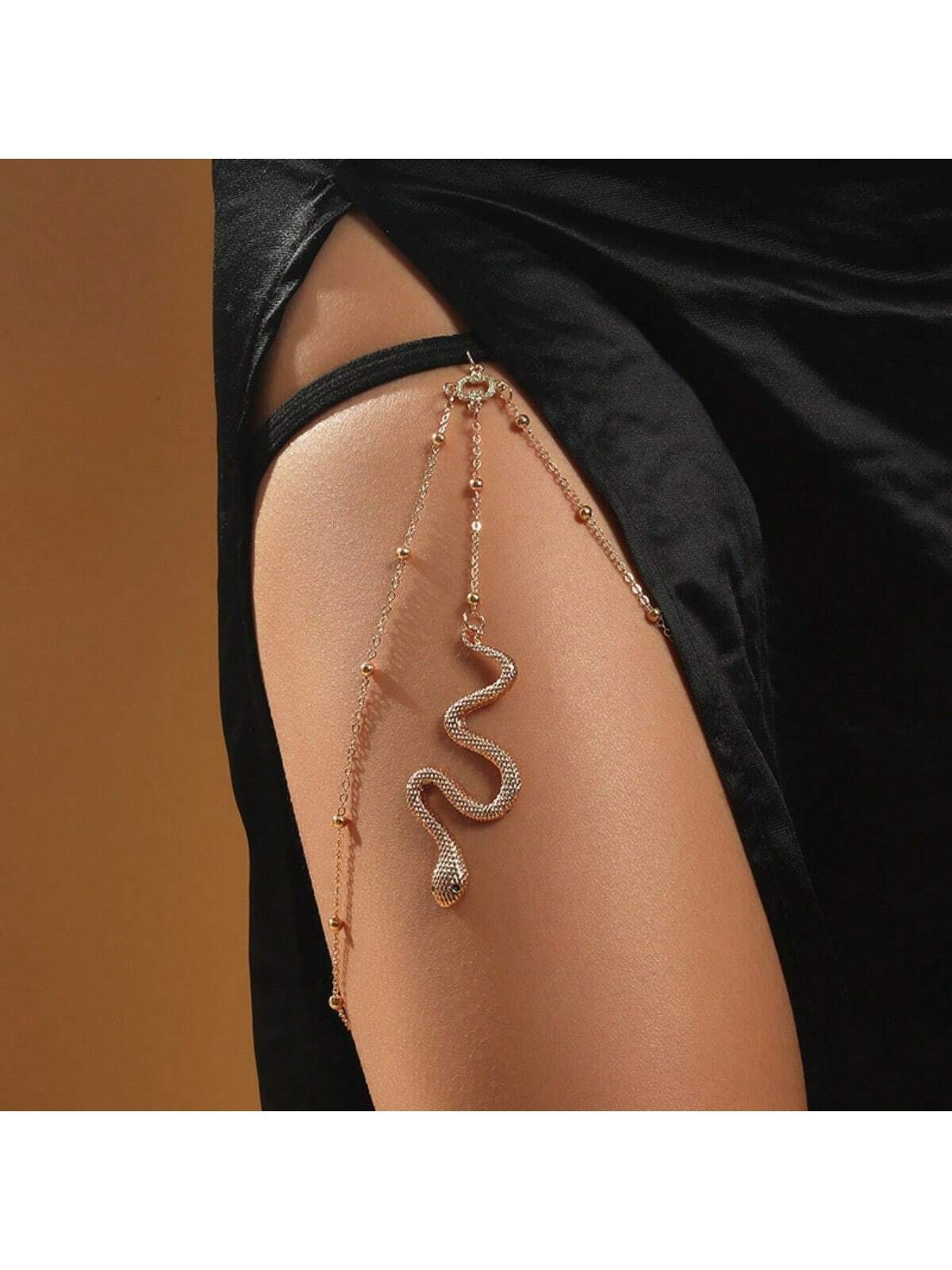 1pc Creative Elastic Snake Shaped Long Leg Chain For Women