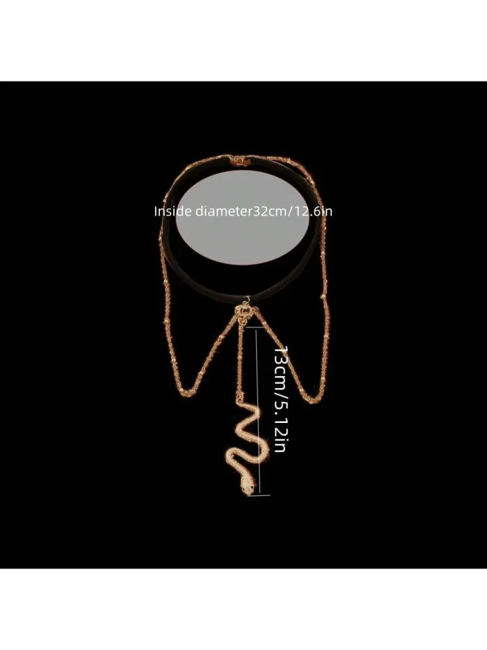1pc Creative Elastic Snake Shaped Long Leg Chain For Women - Image 5