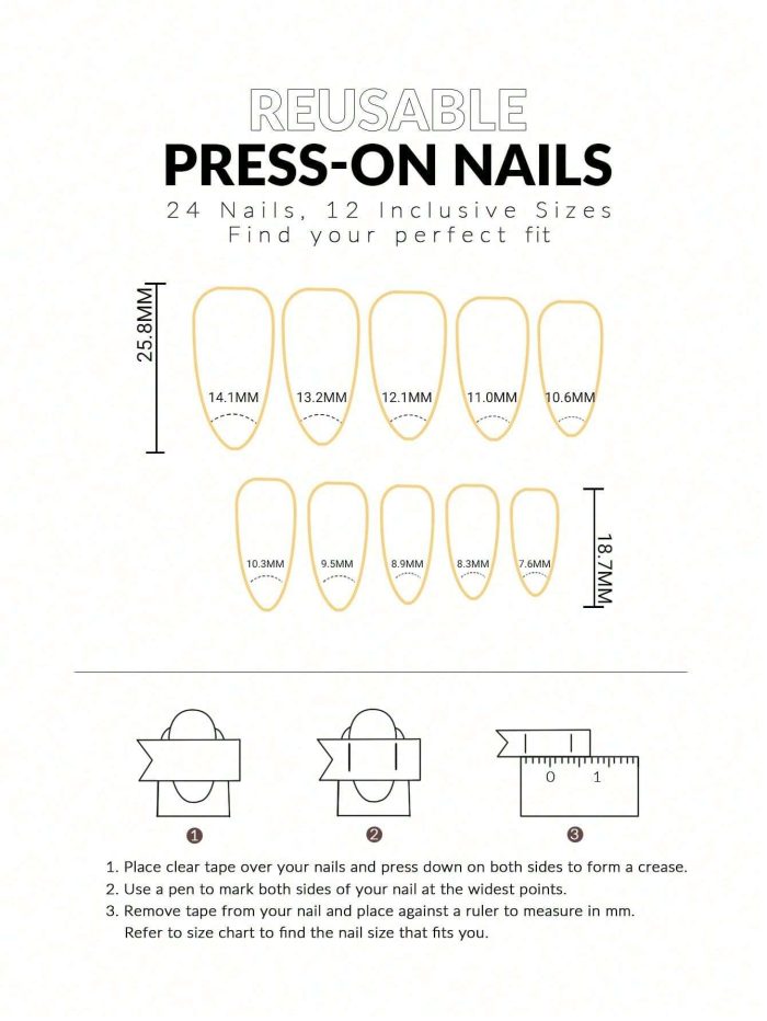 4Set(96Pcs)Press On Nails Long Almond White French Acrylic Nail Tips Flower Pattern Design Fake Nails, Contain 4pcs Jelly Glue And 4pcs Nail File - Image 5