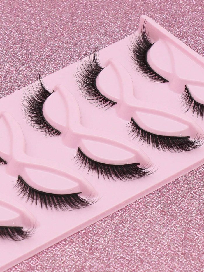 5 Pairs Natural Cat False Eyelashes Fluffy Soft Dramatic 3D Mink Lashes Long Wispy Eyelash - Image 3