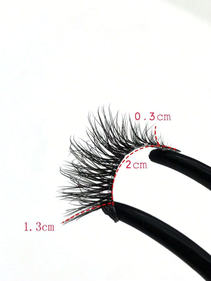 False Eyelashes,14 Pairs Clear Band Cat Eye Elongated D-Curved Half Eyelashes - Image 3