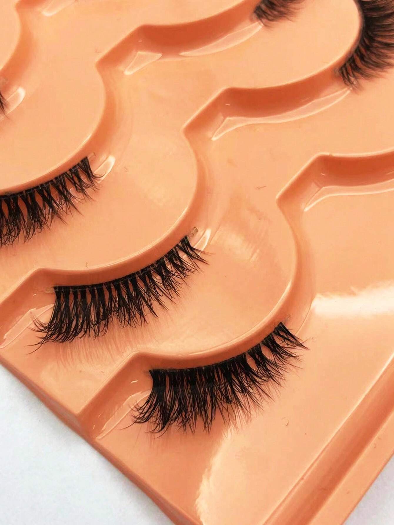 False Eyelashes,14 Pairs Clear Band Cat Eye Elongated D-Curved Half Eyelashes - Image 4