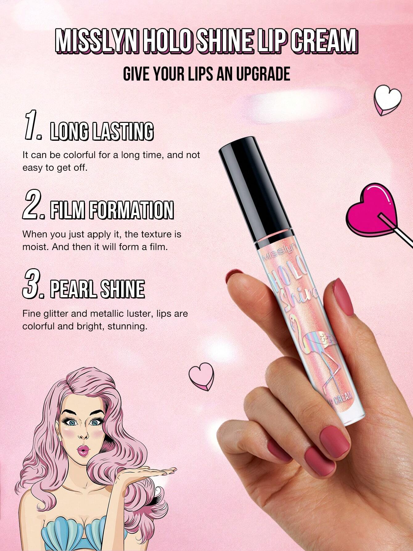 MissIyn 3Pcs, HOLO SHINE LIP CREAM, Lip Gloss, Water Gloss Lip Glaze Lip Gloss Lip Makeup Set. Shade 17+18+19 - Image 3