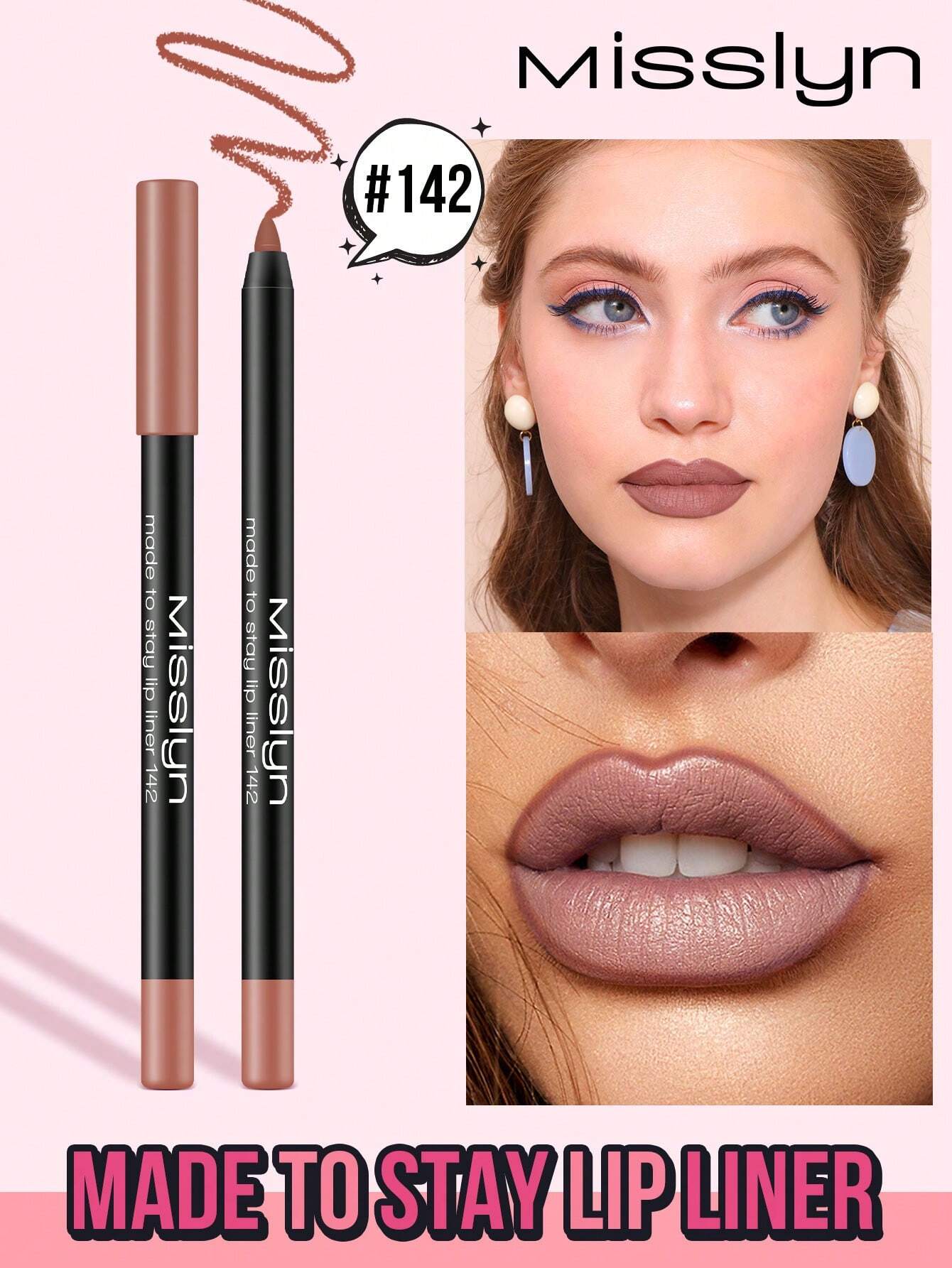 MissIyn Made To Stay Lip Liner, Matte Lip Liner 142