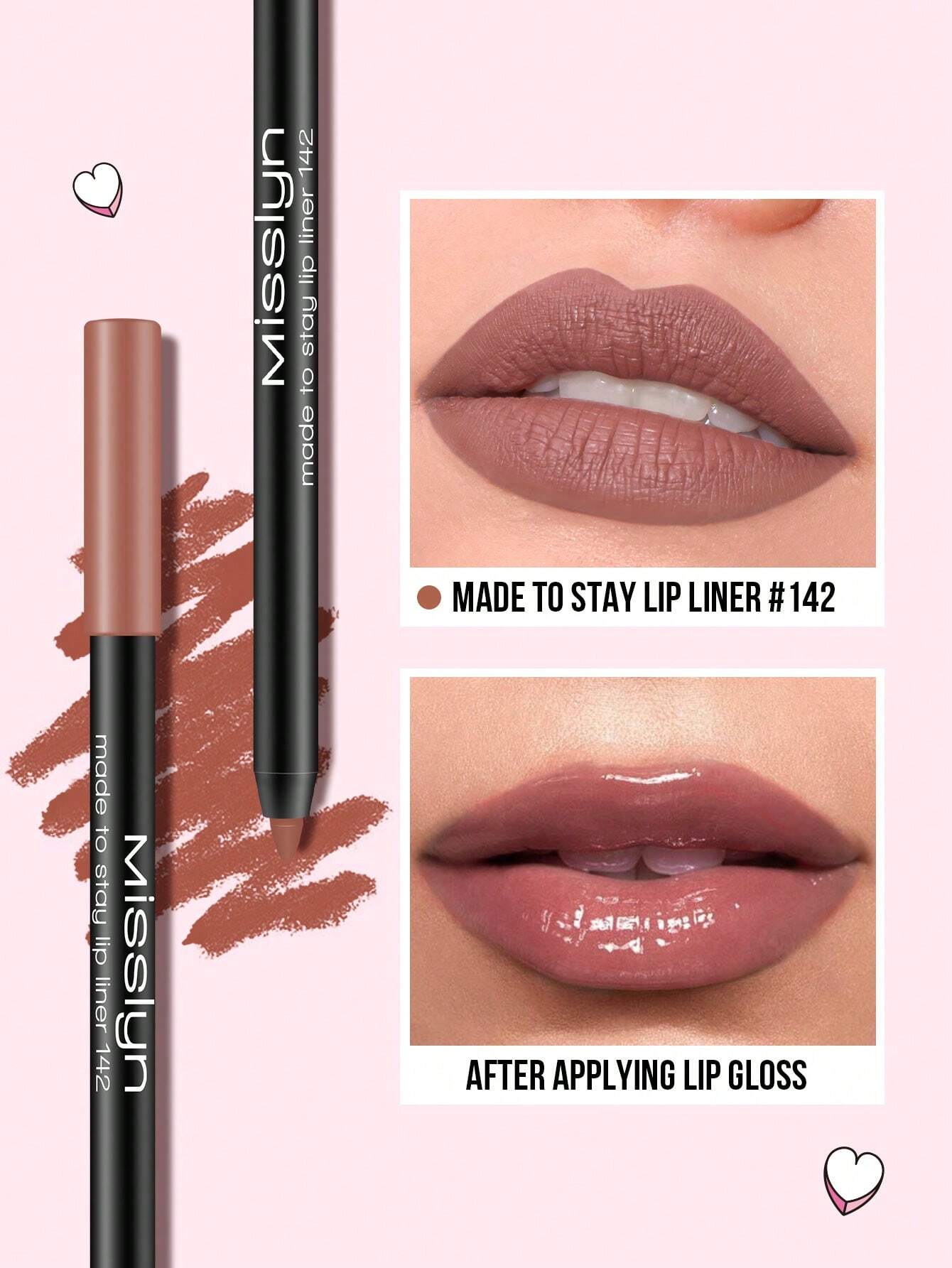 MissIyn Made To Stay Lip Liner, Matte Lip Liner 142 - Image 2