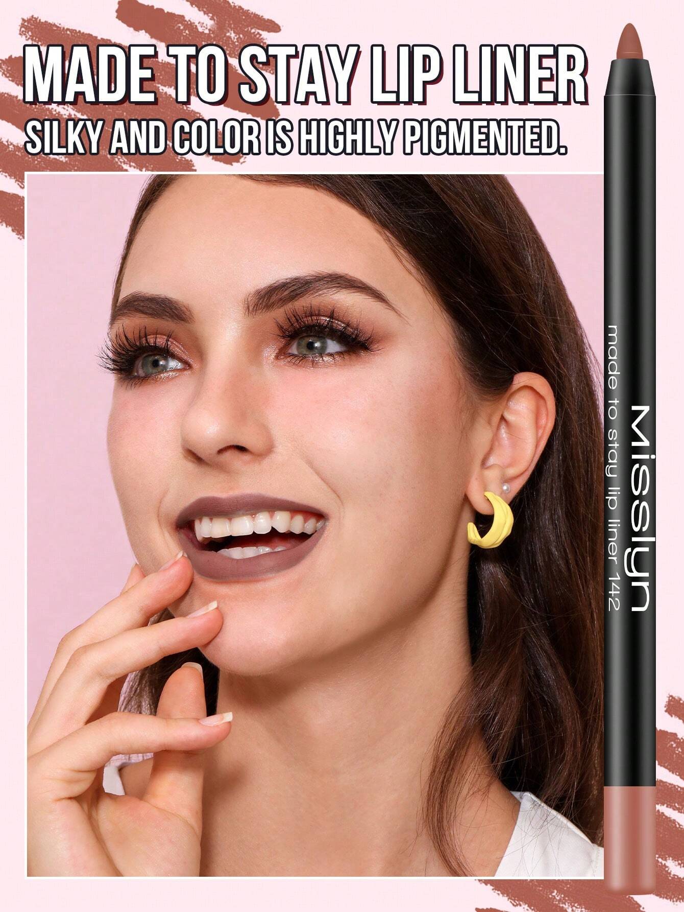 MissIyn Made To Stay Lip Liner, Matte Lip Liner 142 - Image 4