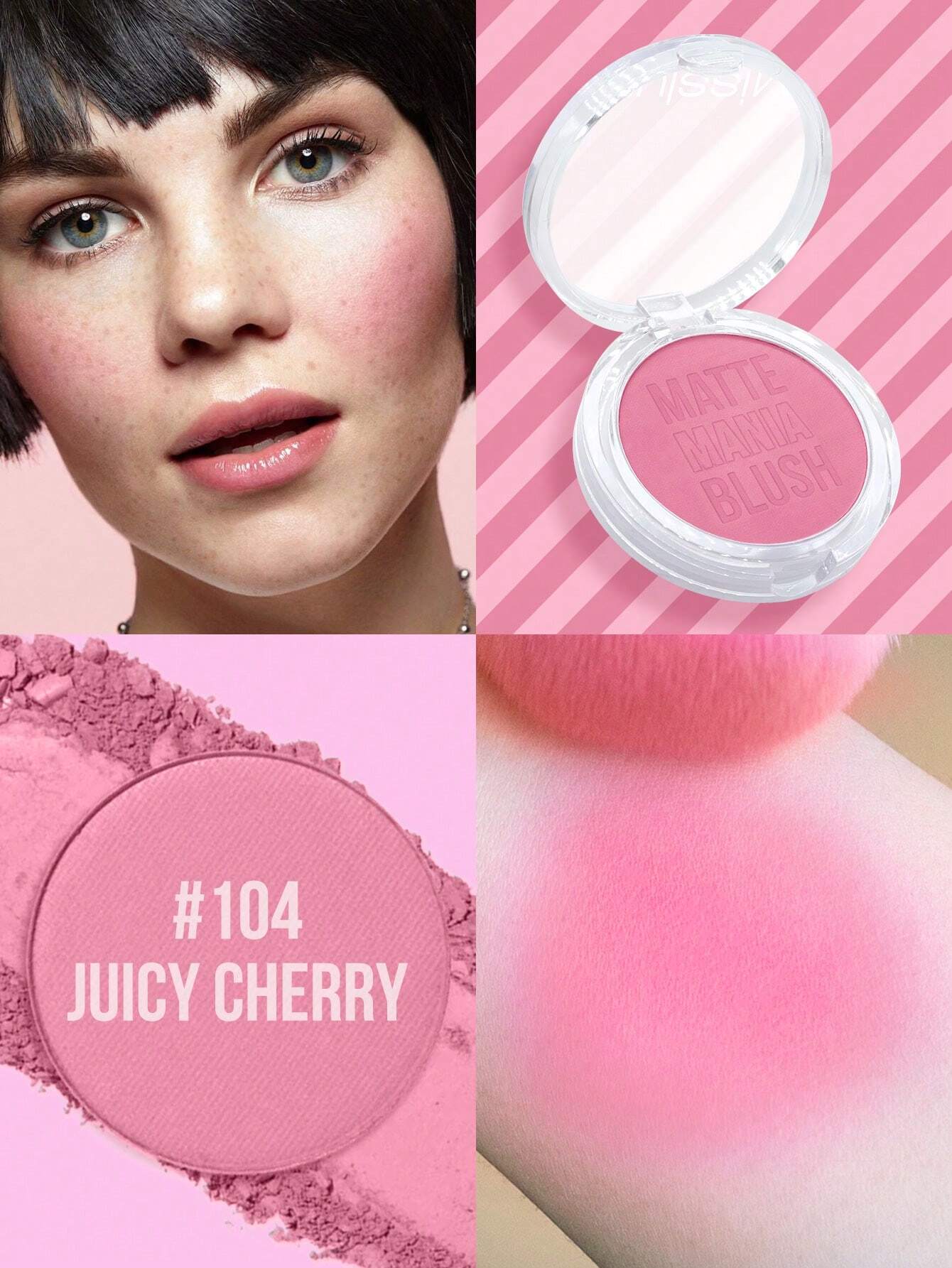 MissIyn Matte Mania Blush, Long Wearing, Available In 8 Shades, Silky Texture, Highly Pigmented, Matte Finish, #104 Juicy Cherry - Image 2
