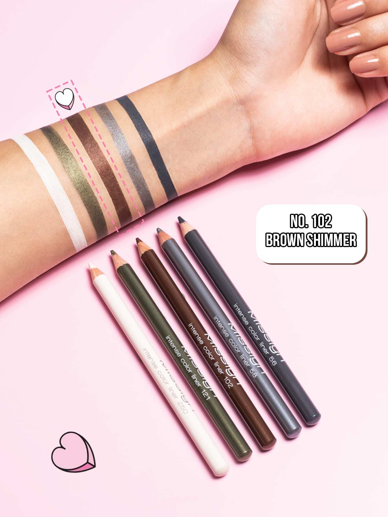 MissIyn Super Easy Anti-Slip Waterproof Eyeliner 102 Brown Shimmer - Image 6