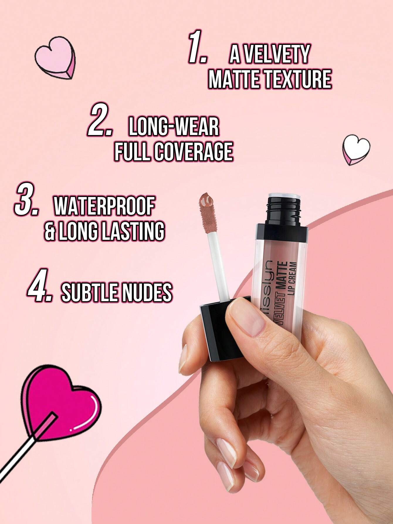 MissIyn VELVET MATTE LIP CREAM, Lightweight, Long Lasting High-Intensity Matte Color,36 Stunning - Image 4