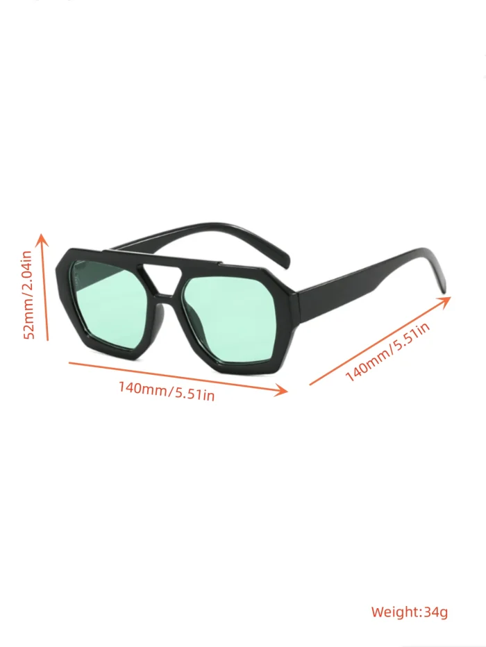 New Arrival High-End Square Style Double Beam Sunglasses For Men And Women, Retro Personality Ocean Film Trendy Shades - Image 3