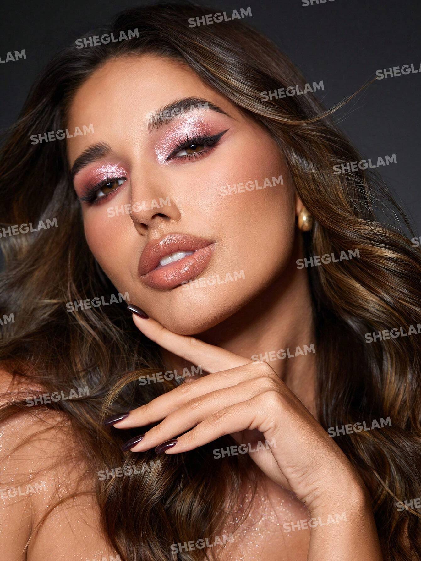 SHEGLAM Gleam Chaser Eyeshadow Topper-Peach Ring 5 Colors Glitter Eyeshadow Powder Shimmer Finish Peach Ring - Image 3